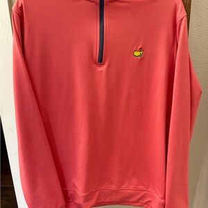 Men's Medium- Coral Half-Zip Sweater